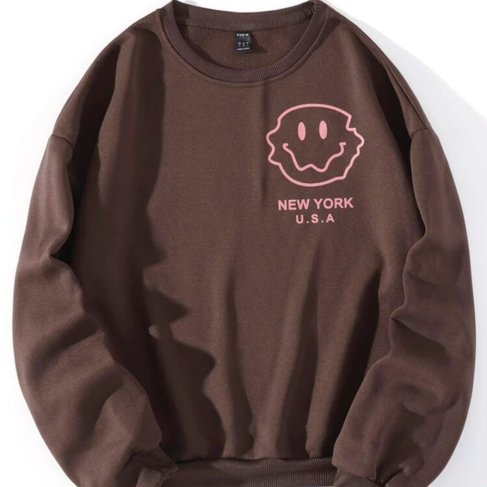 Shein ‘New York’ Brown Sweatshirt